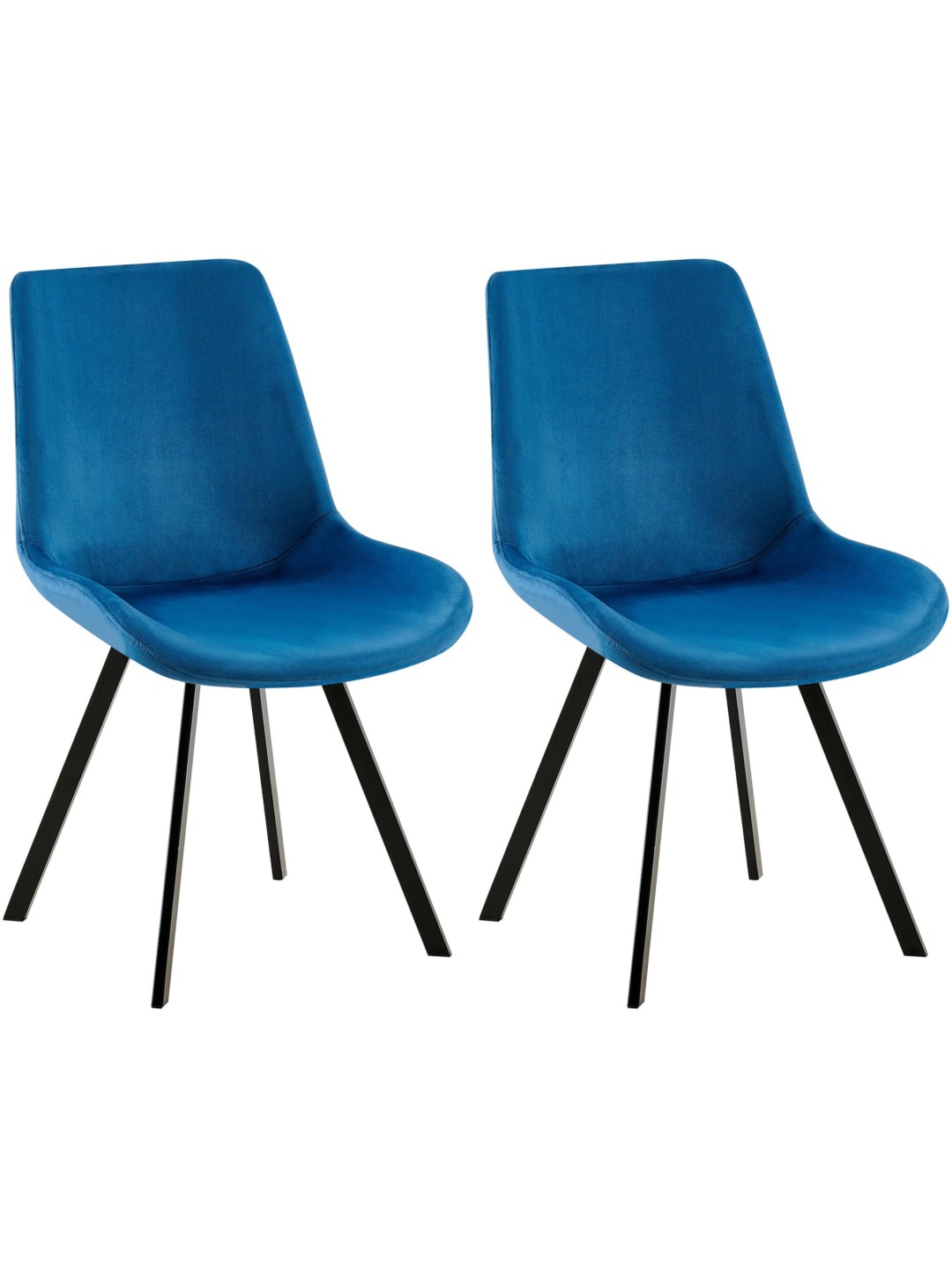 Sæt med 2 spisestuestole Lewes velvet, mørkeblå