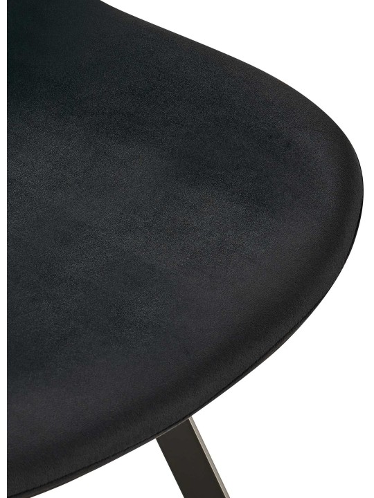 Sæt med 2 spisestuestole Lewes velvet, sort