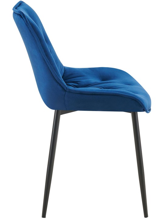 Sæt med 2 spisestuestole Wallace velvet, blå