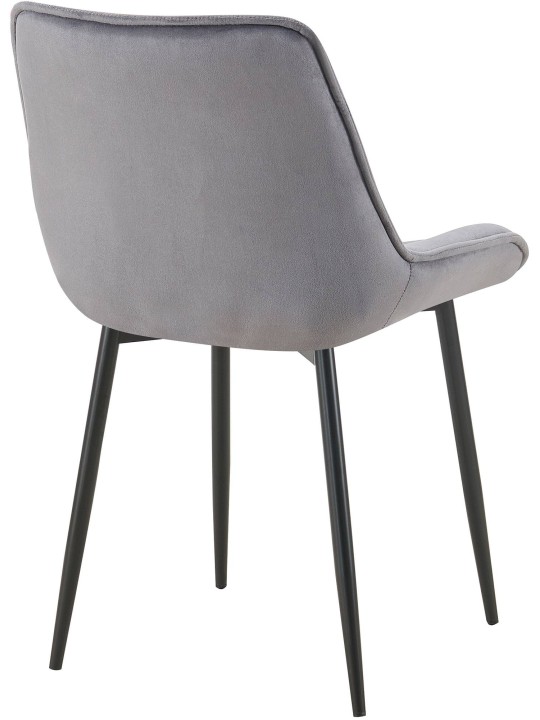 Sæt med 2 spisestuestole Wallace velvet, mørkegrå