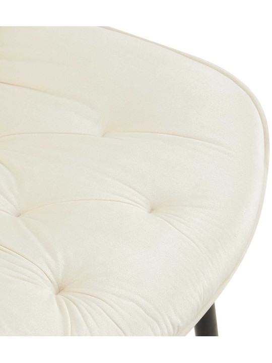 Sæt med 2 spisestuestole Wallace velvet, creme