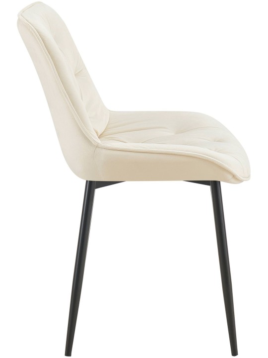 Sæt med 2 spisestuestole Wallace velvet, creme