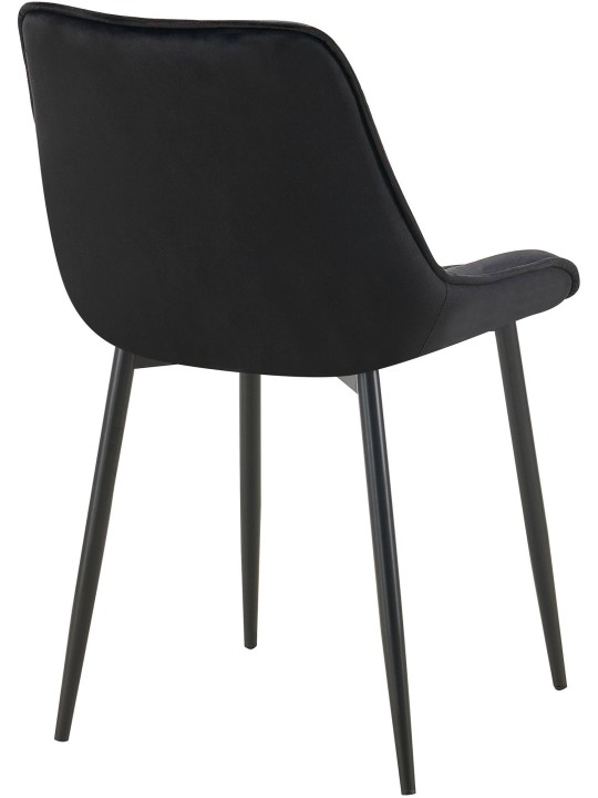Sæt med 2 spisestuestole Wallace velvet, sort