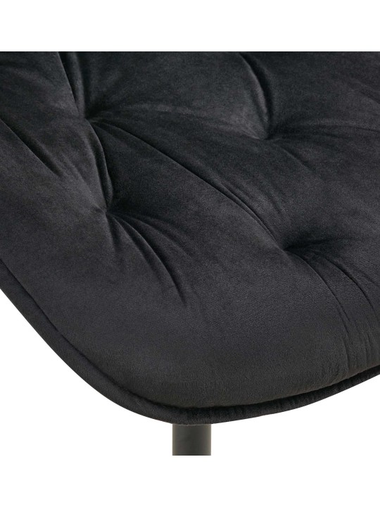 Sæt med 2 spisestuestole Wallace velvet, sort