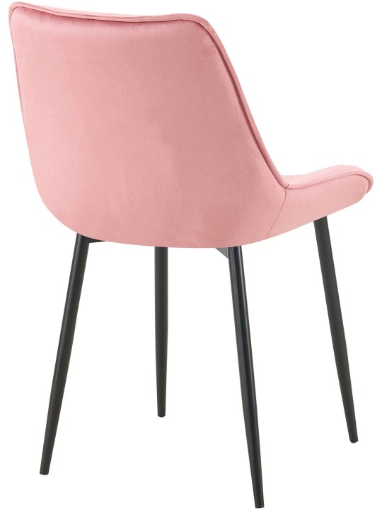 Sæt med 2 spisestuestole Wallace velvet, lyserød