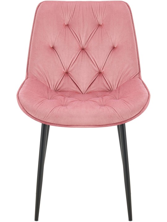 Sæt med 2 spisestuestole Wallace velvet, lyserød