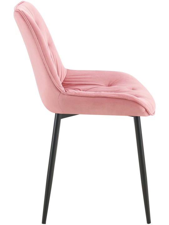 Sæt med 2 spisestuestole Wallace velvet, lyserød