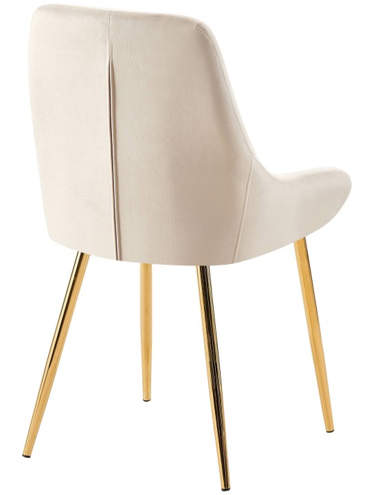 Spisestuestol Elmira fløjl guld, creme