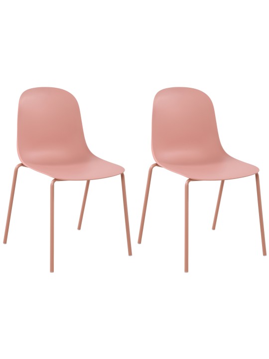 Sæt med 2 stole Hardin, pink