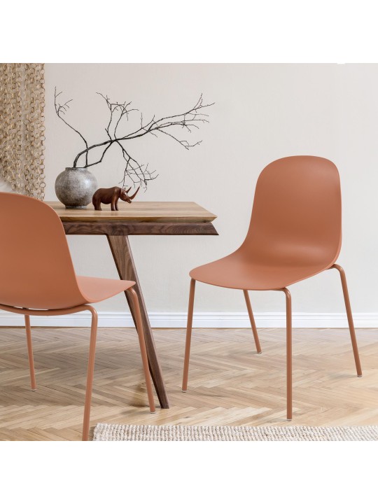 Sæt med 2 stole Hardin, terracotta