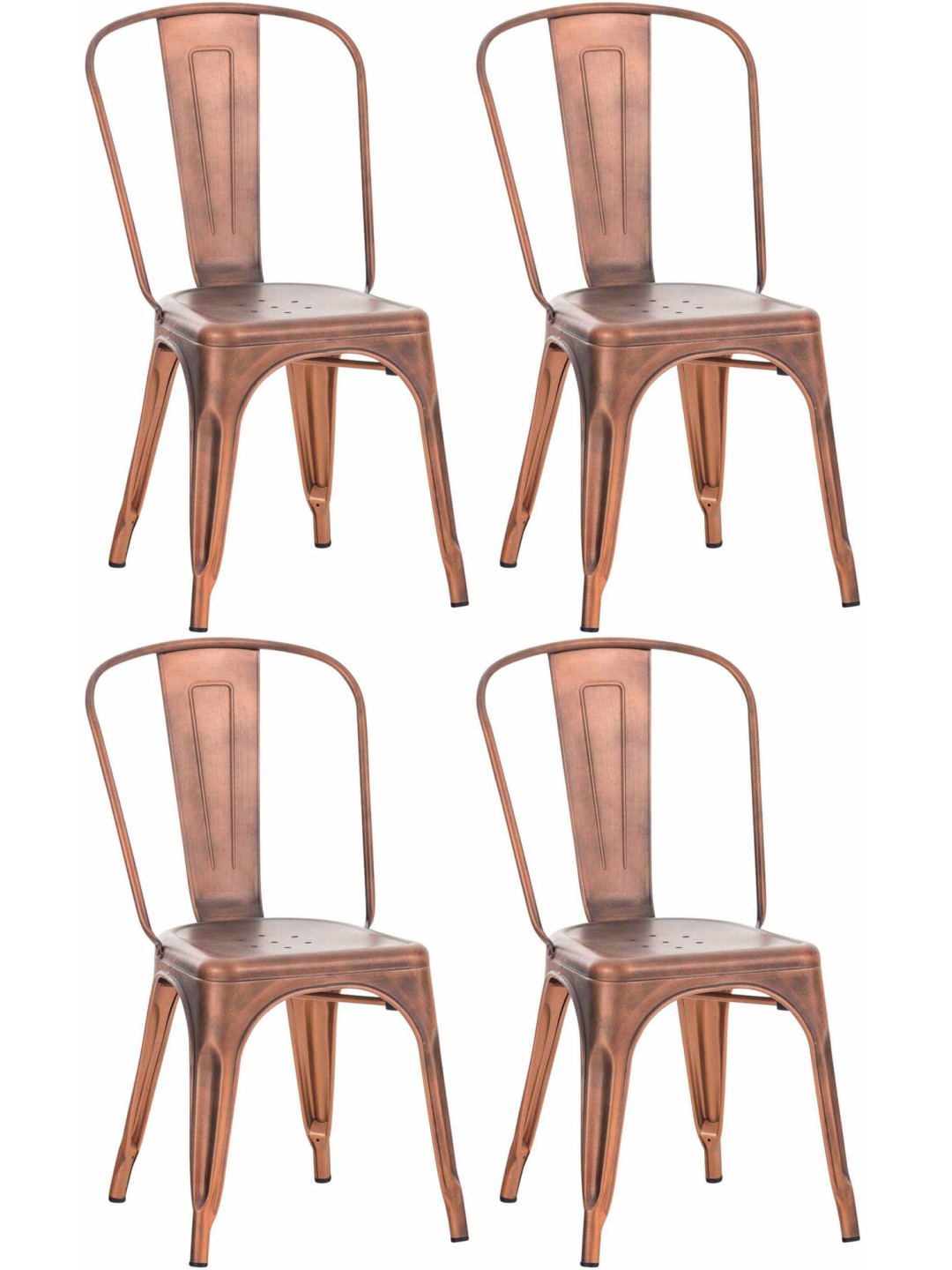 Sæt med 4 stole Benedikt, kobber