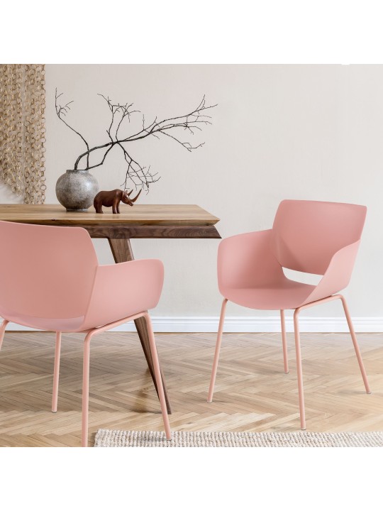 Sæt med 2 stole Alpena, pink