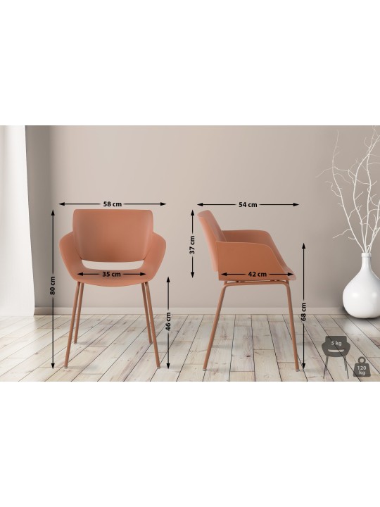 Sæt med 2 stole Alpena, terracotta