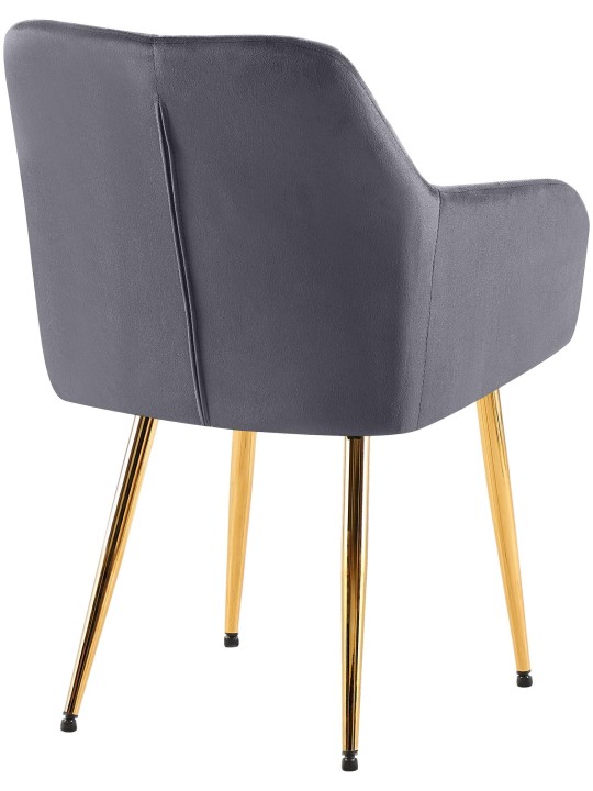 Sæt med 2 spisestuestole Monett velvet G, mørkegrå