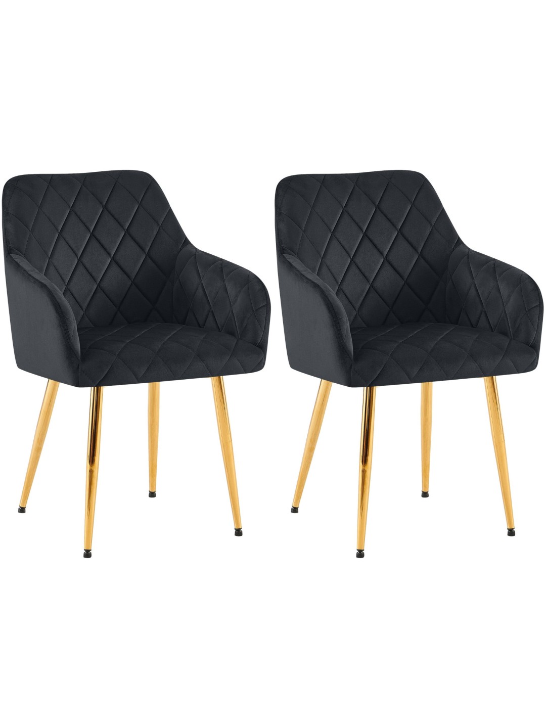 Sæt med 2 spisestuestole Monett velvet G, sort