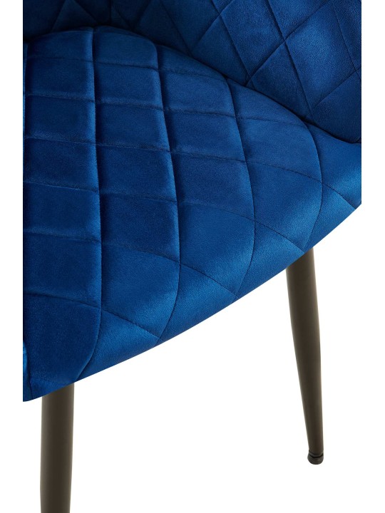 Sæt med 2 spisestuestole Monett velvet B, mørkeblå