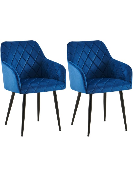 Sæt med 2 spisestuestole Monett velvet B, mørkeblå