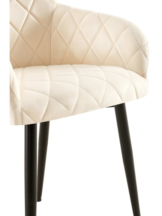 Sæt med 2 spisestuestole Monett velvet B, creme