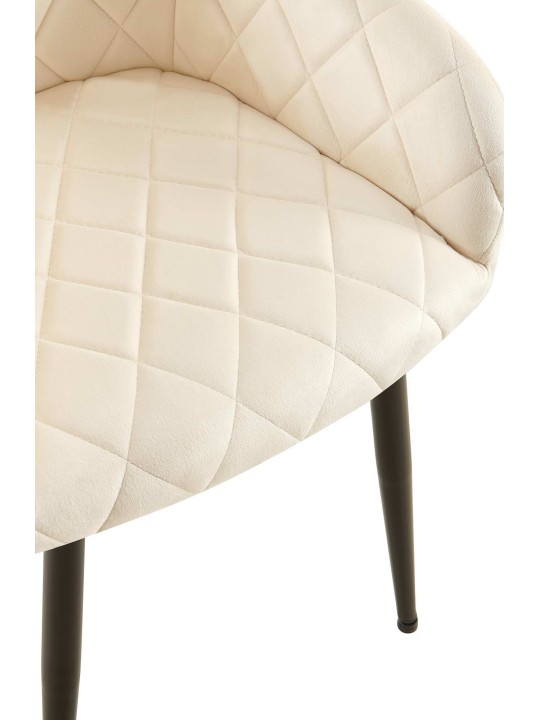 Sæt med 2 spisestuestole Monett velvet B, creme