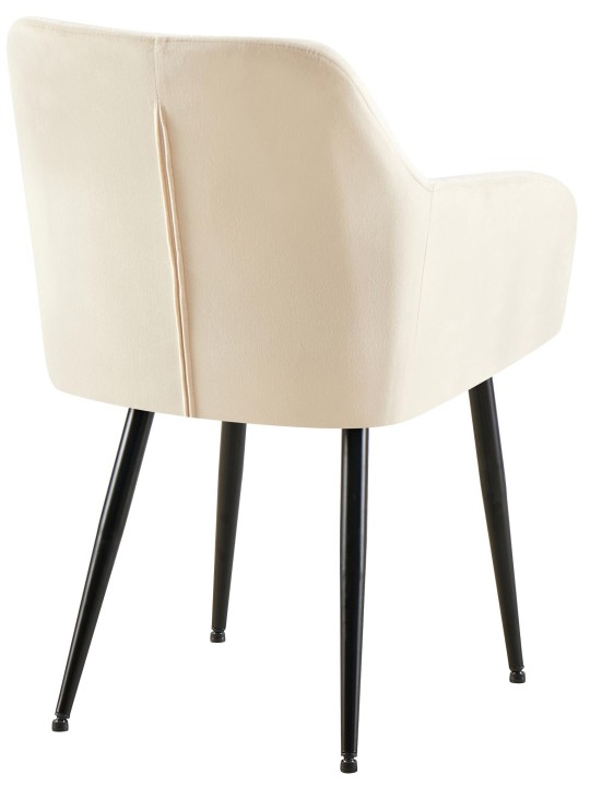 Sæt med 2 spisestuestole Monett velvet B, creme
