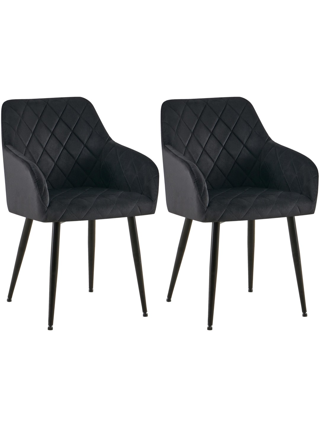 Sæt med 2 spisestuestole Monett velvet B, sort