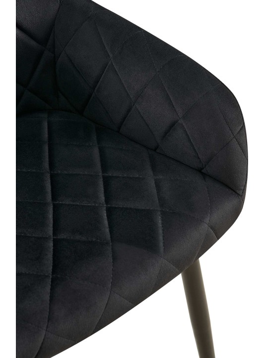 Sæt med 2 spisestuestole Monett velvet B, sort