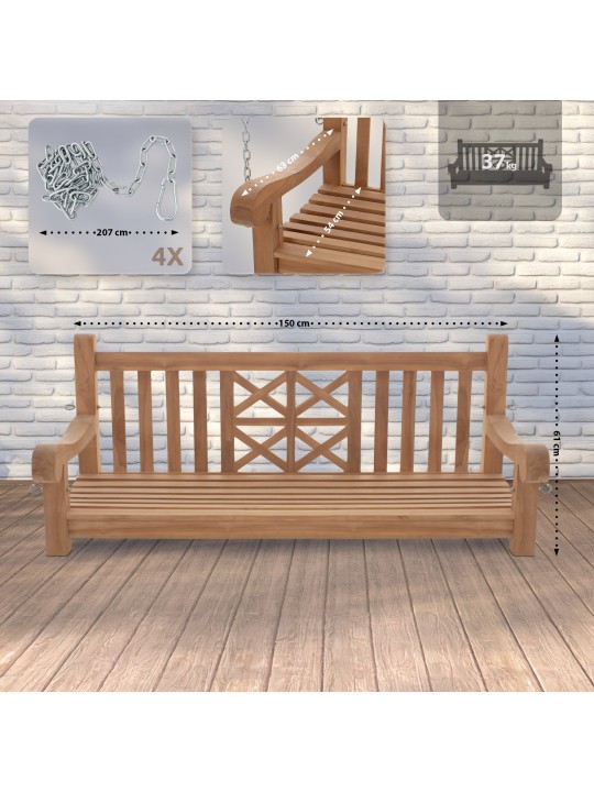 Gyngebænk Farm 150 cm, teak