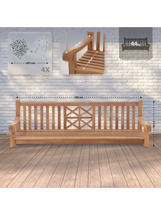 Gyngebænk Farm 200 cm, teak