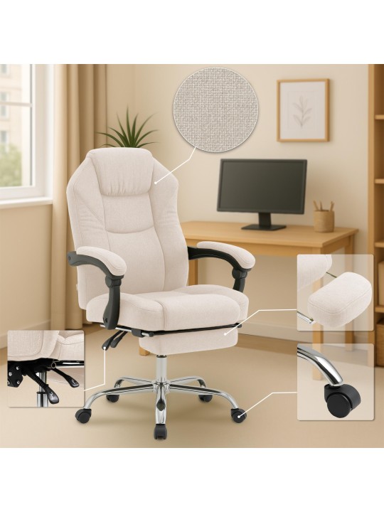 Kontorstol Slotsstof, creme