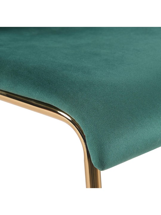 Barstol Hoover Velvet 4-fods guld, grøn