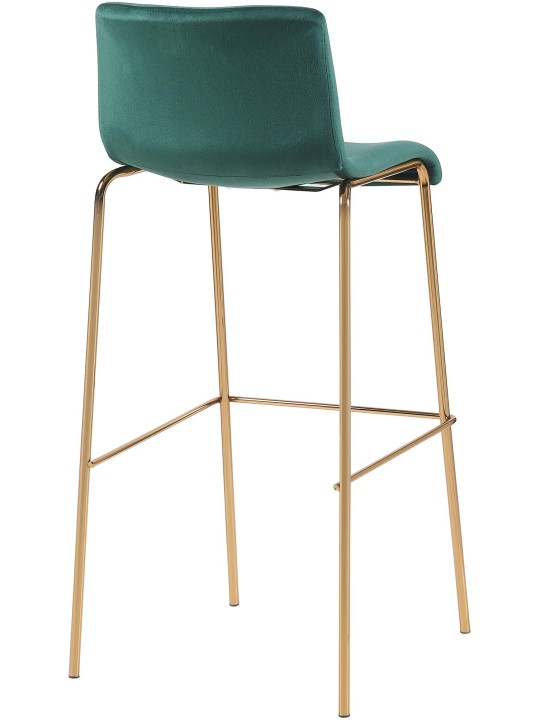 Barstol Hoover Velvet 4-fods guld, grøn