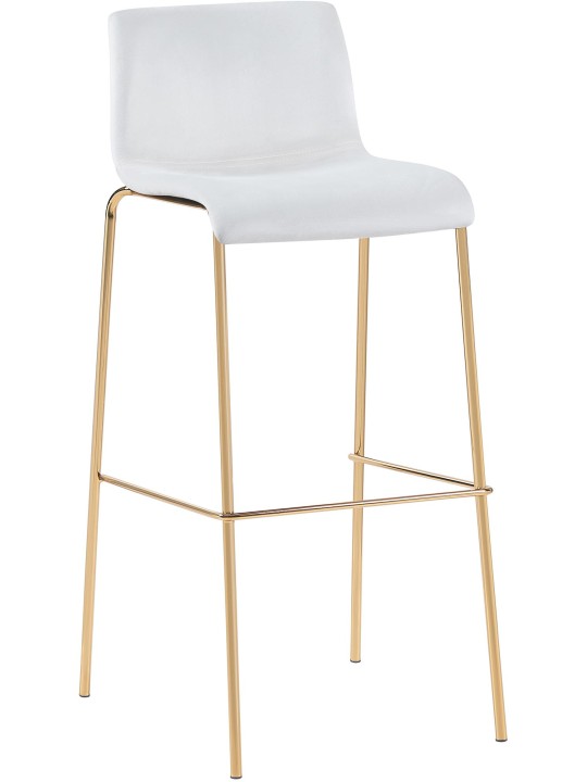 Barstol Hoover Velvet 4-fods guld, creme
