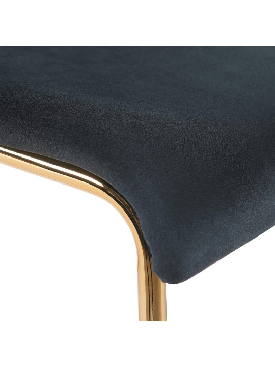 Barstol Hoover Velvet 4-fods guld, sort