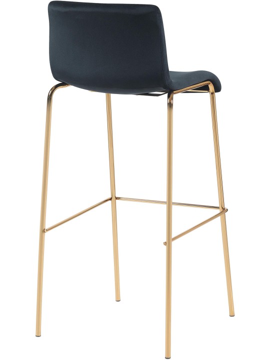 Barstol Hoover Velvet 4-fods guld, sort