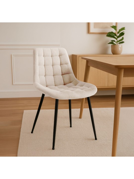 Sardna Cord spisestuestol, creme Sardna Cord spisestuestol, creme