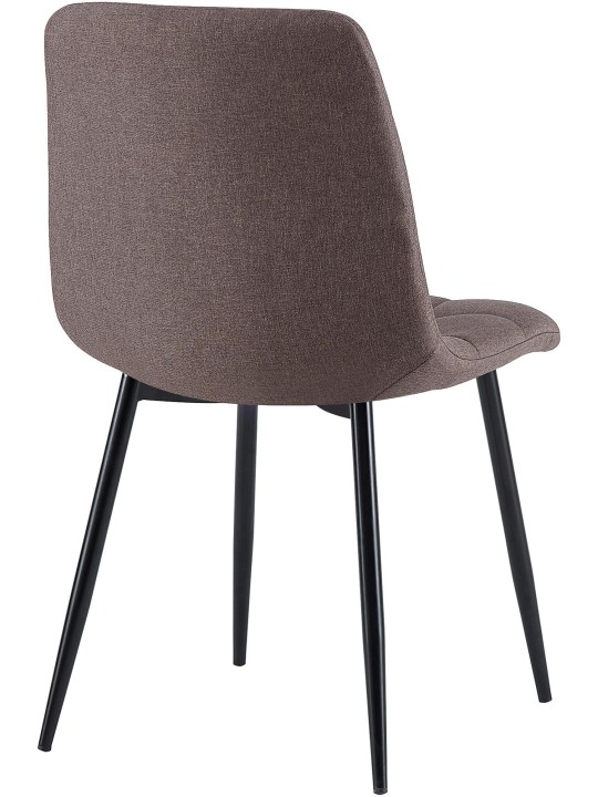 Sæt med 4 spisestuestole Antibes stof, brun