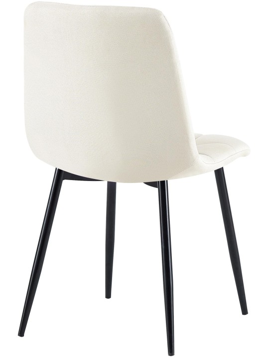 Sæt med 4 spisestuestole Antibes stof, creme