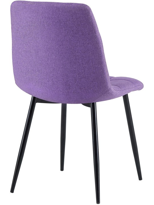 Sæt med 4 spisestuestole Antibes stof, lilla