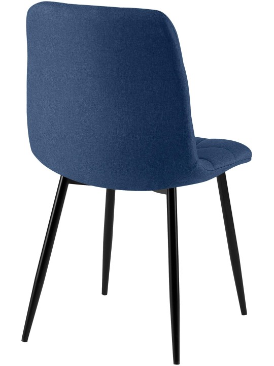 Sæt med 4 spisestuestole Antibes stof, blå