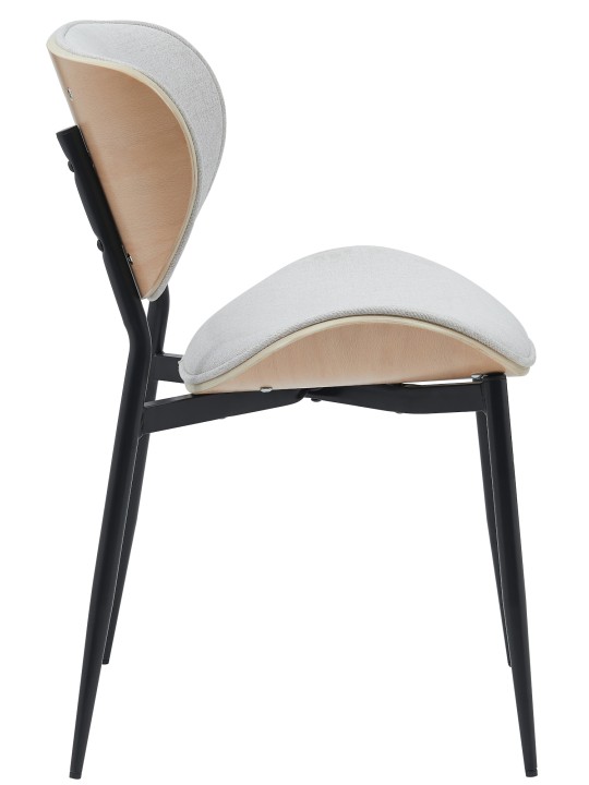 Sæt med 2 spisestuestole Enid stof, natur/creme