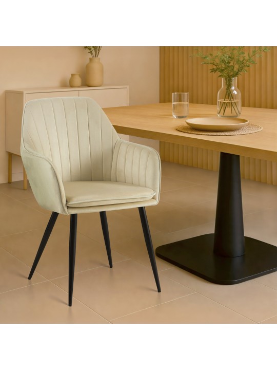 Spisestuestol Cheryl velvet, creme Spisestuestol Cheryl velvet, creme
