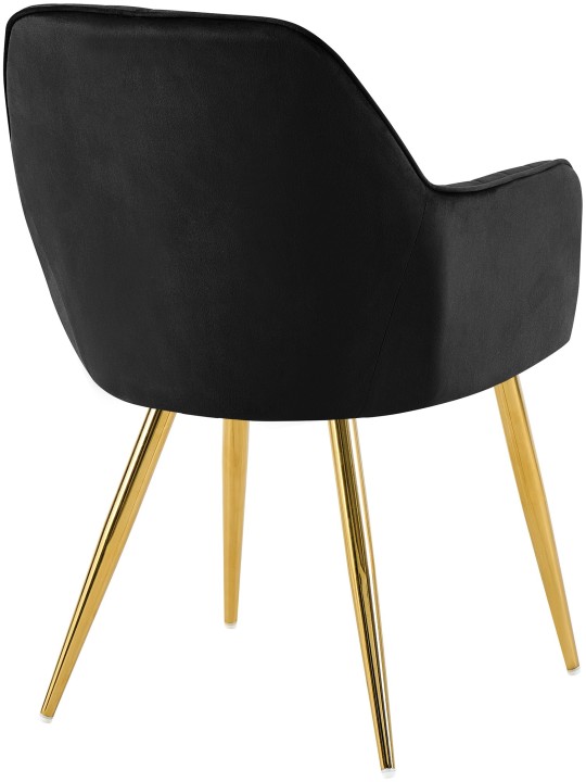 Spisestuestol Cheryl velour guld, sort Spisestuestol Cheryl velour guld, sort