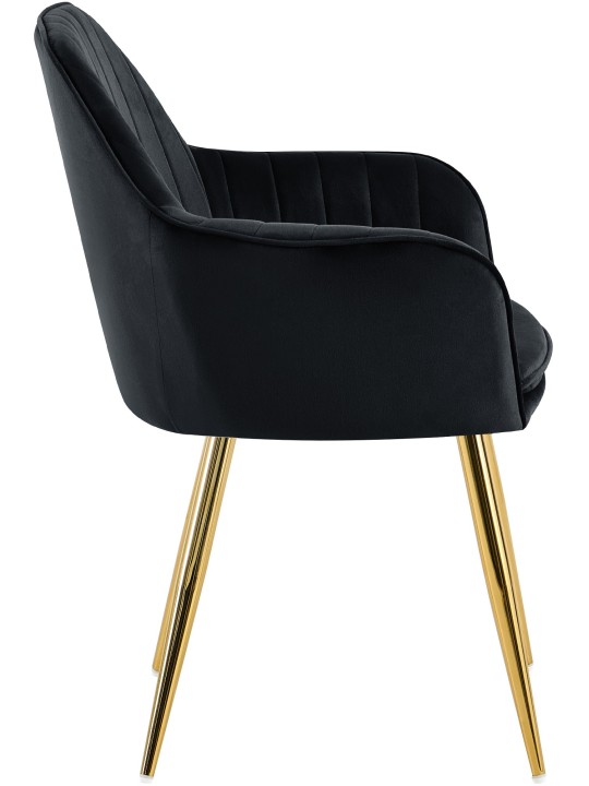 Spisestuestol Cheryl velour guld, sort Spisestuestol Cheryl velour guld, sort