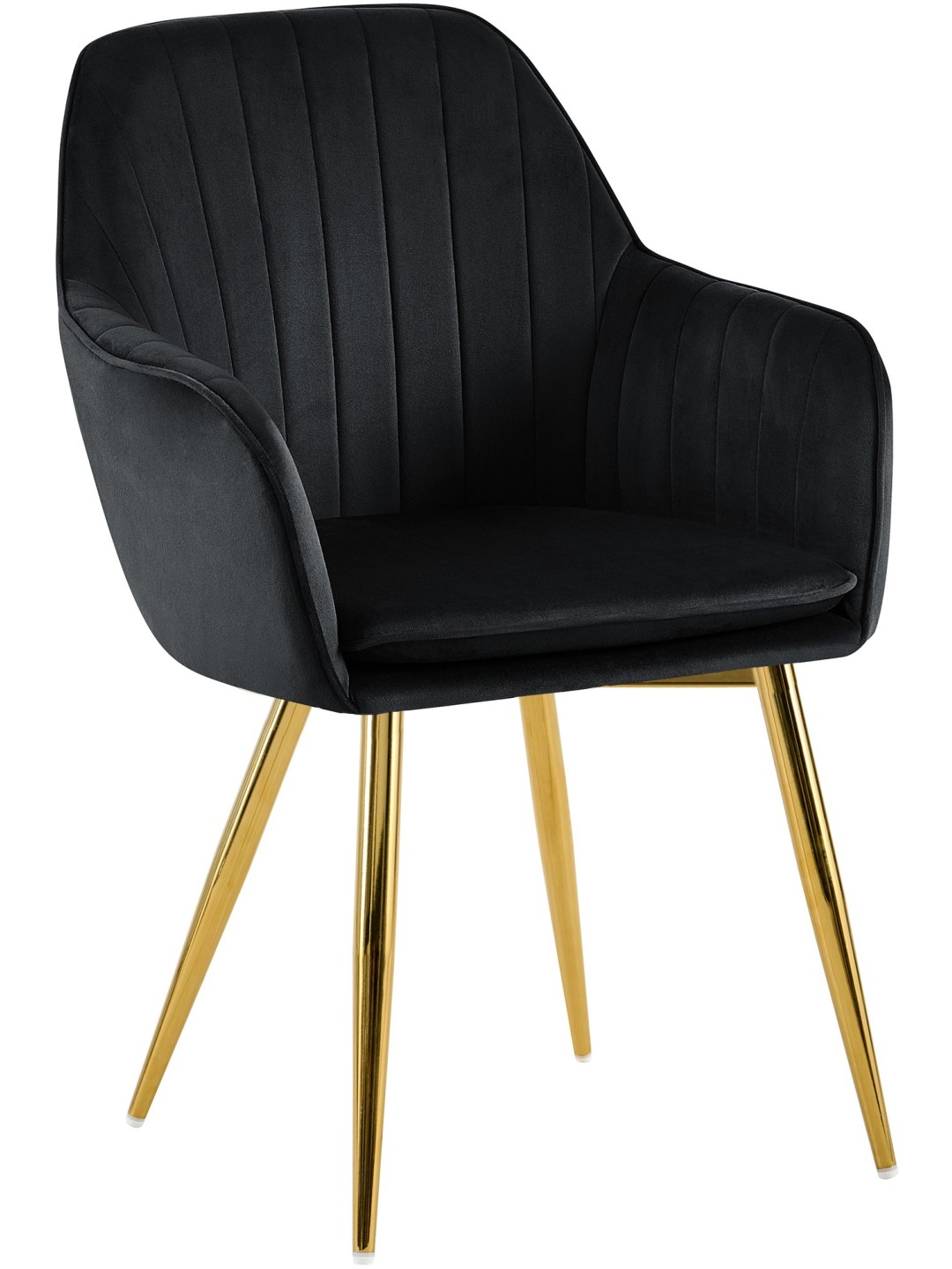 Spisestuestol Cheryl velour guld, sort