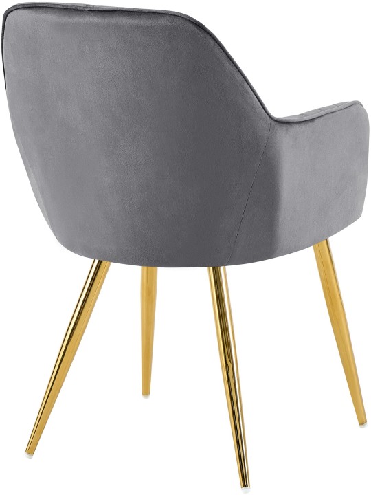 Spisestuestol Cheryl velour guld, mørkegrå