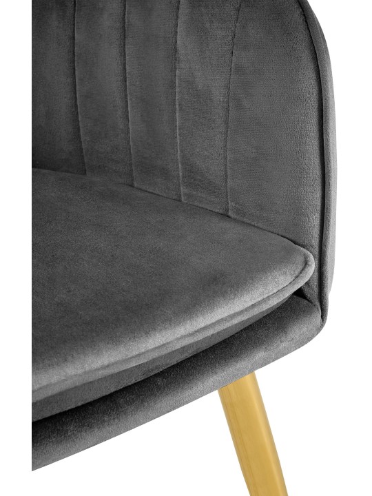 Spisestuestol Cheryl velour guld, mørkegrå
