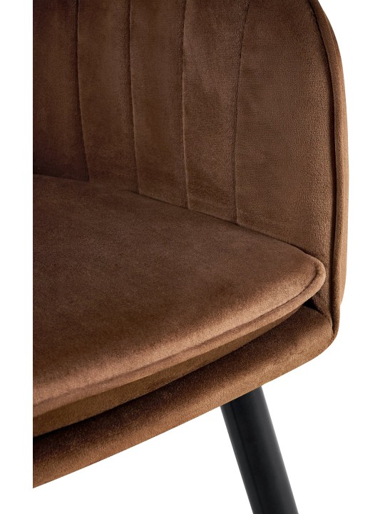 Spisestuestol Cheryl velvet, brun