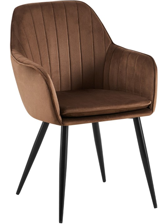 Spisestuestol Cheryl velvet, brun