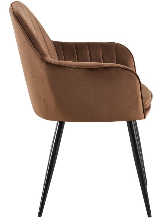Spisestuestol Cheryl velvet, brun