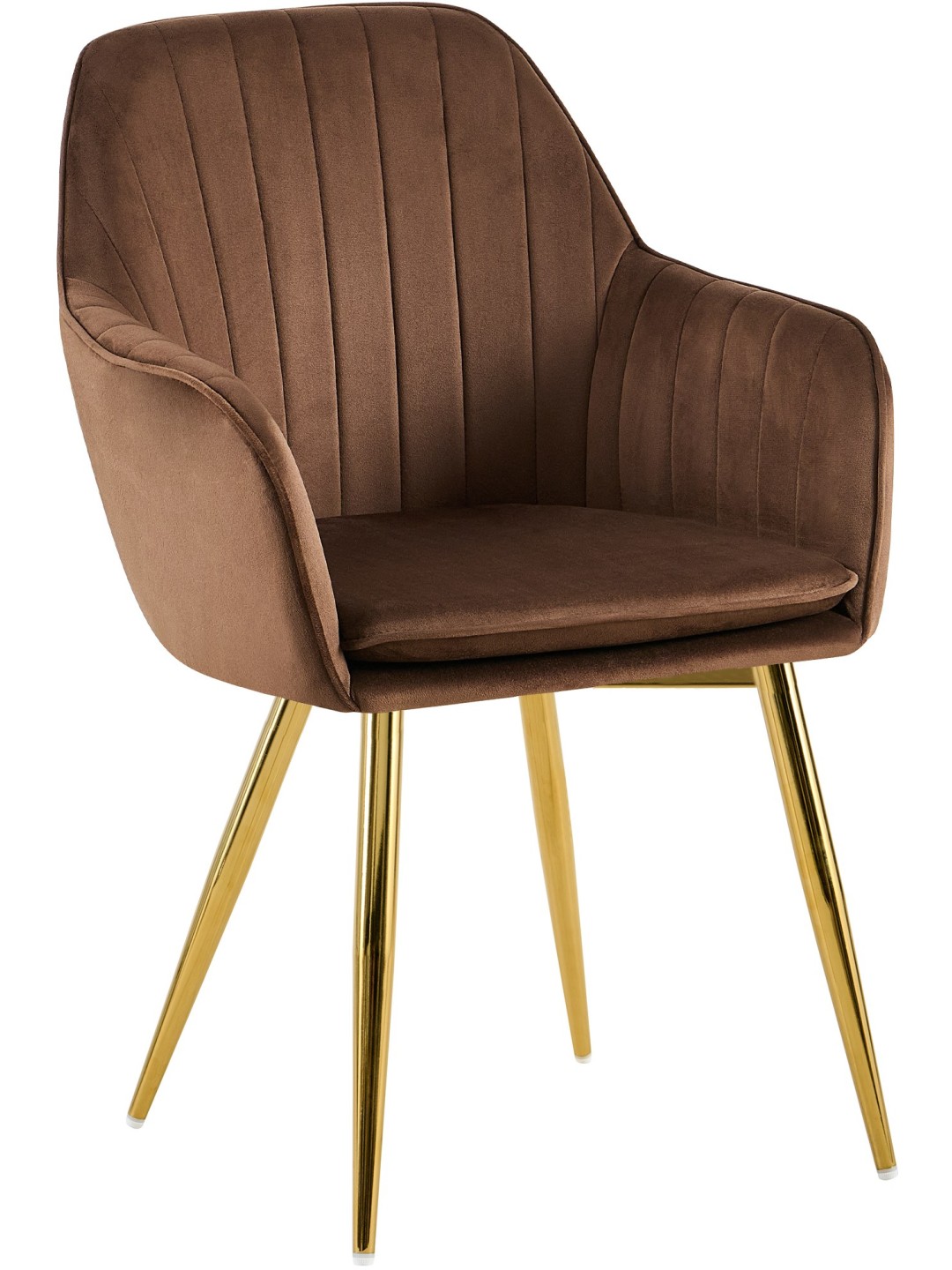 Spisestuestol Cheryl velour guld, brun